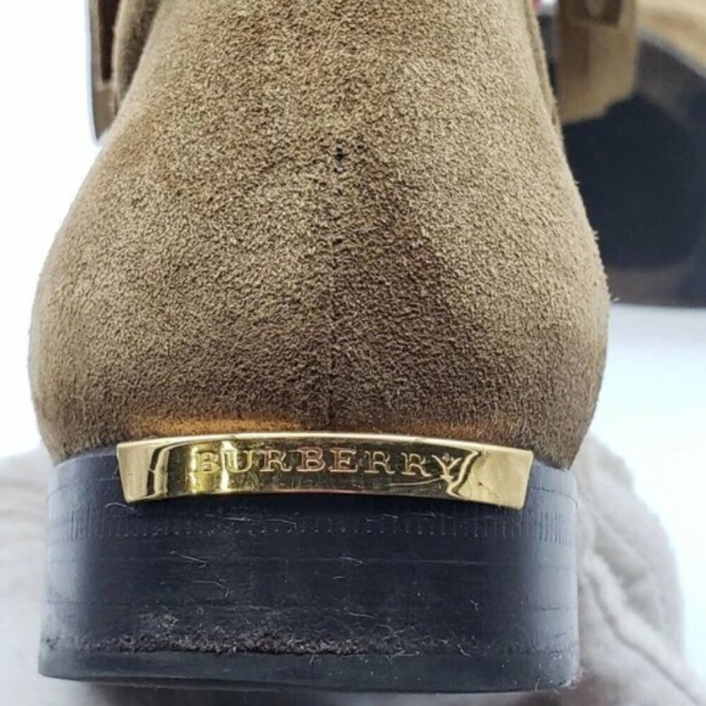 Burberry Light Brown Suede Norland Fringed Boots 260-082925 - Picture 8 of 12